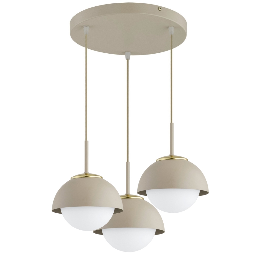 Brilagi - Luster na sajli 3xE27/60W/230V bež/zlatna