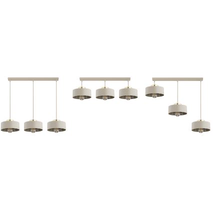 Brilagi - Luster na sajli 3xE27/60W/230V bež/zlatni