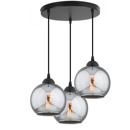 Brilagi - Luster na sajli 3xE27/60W/230V crna/dimno siva