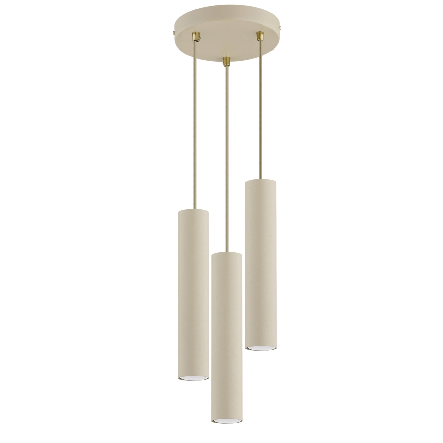 Brilagi - Luster na sajli 3xGU10/15W/230V bež/zlatna