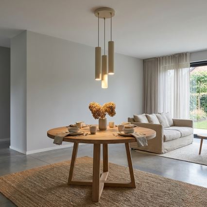 Brilagi - Luster na sajli 3xGU10/15W/230V bež/zlatna