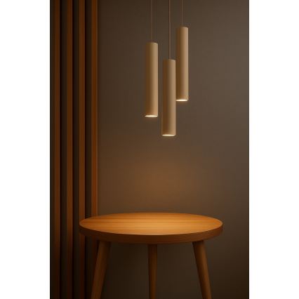 Brilagi - Luster na sajli 3xGU10/15W/230V bež/zlatna