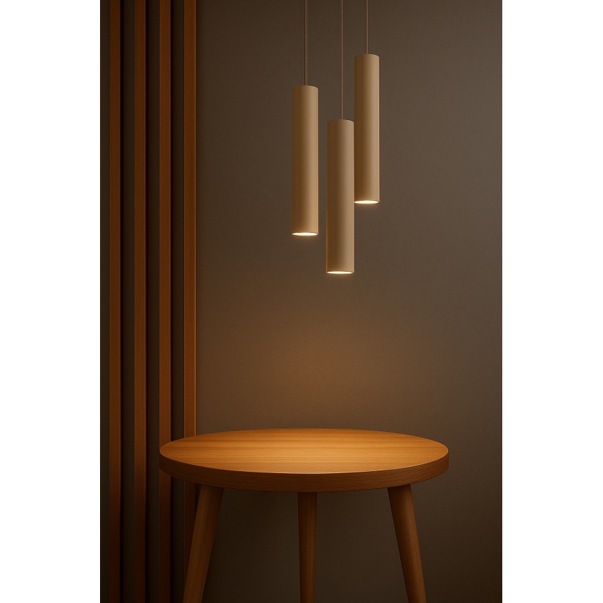 Brilagi - Luster na sajli 3xGU10/15W/230V bež/zlatna