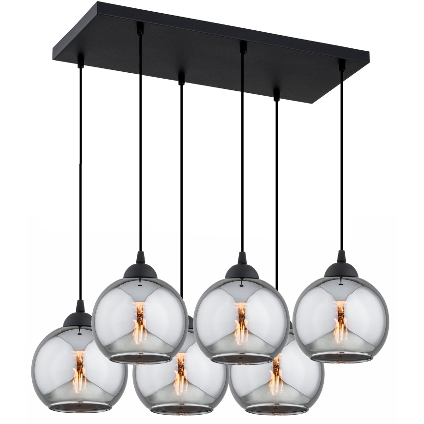 Brilagi - Luster na sajli 6xE27/60W/230V crna/dimno-siva