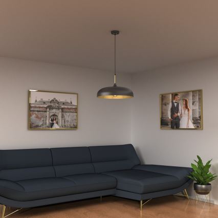 Brilagi - Luster na sajli ABRAHAM 1xE27/60W/230V pr. 45 cm crna