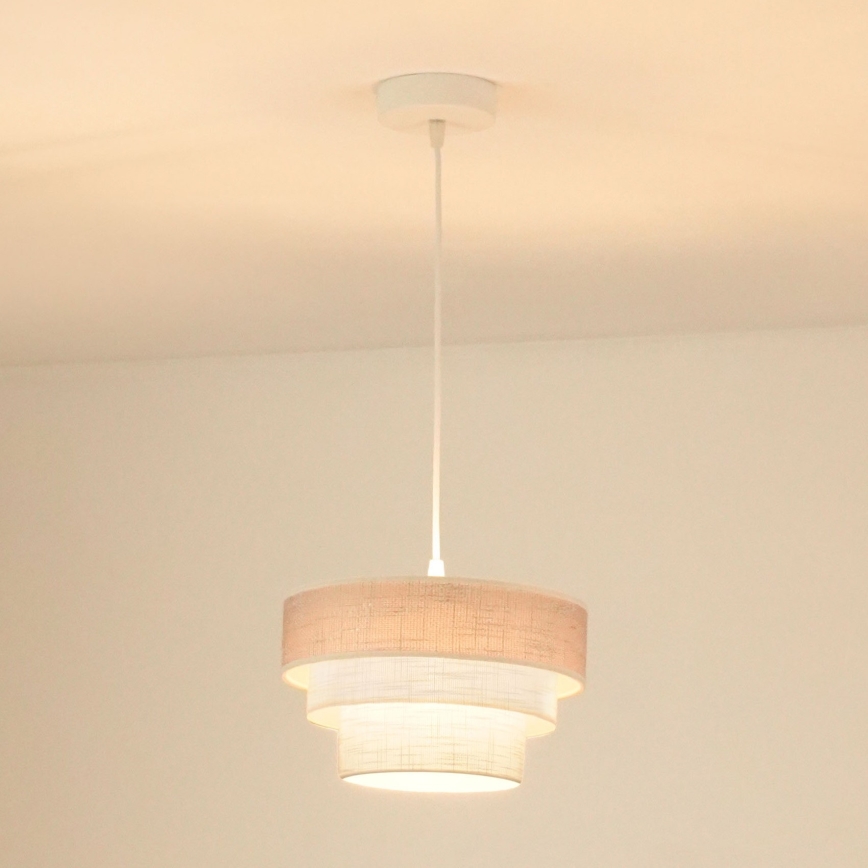 Brilagi - Luster na sajli ALASKA LUNETA 1xE27/15W/230V pr. 25 cm siva/krem
