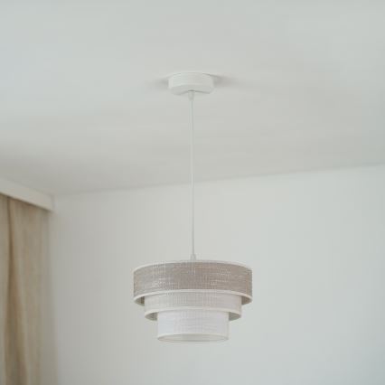 Brilagi - Luster na sajli ALASKA LUNETA 1xE27/15W/230V pr. 25 cm siva/krem