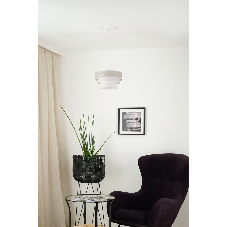 Brilagi - Luster na sajli ALASKA LUNETA 1xE27/15W/230V pr. 25 cm siva/krem