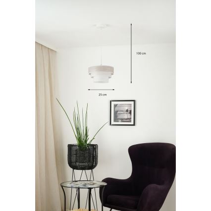 Brilagi - Luster na sajli ALASKA LUNETA 1xE27/15W/230V pr. 25 cm siva/krem
