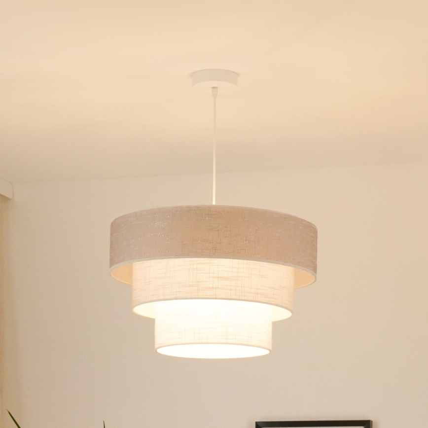 Brilagi - Luster na sajli ALASKA LUNETA 1xE27/15W/230V pr. 45 cm siva/krem