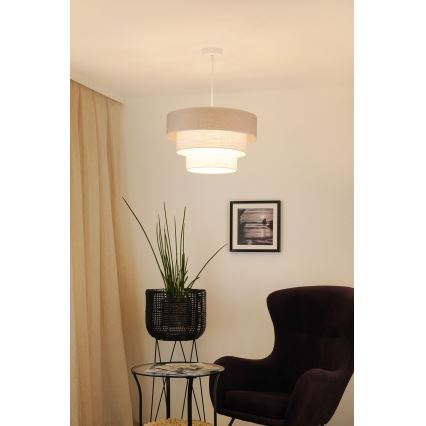Brilagi - Luster na sajli ALASKA LUNETA 1xE27/15W/230V pr. 45 cm siva/krem