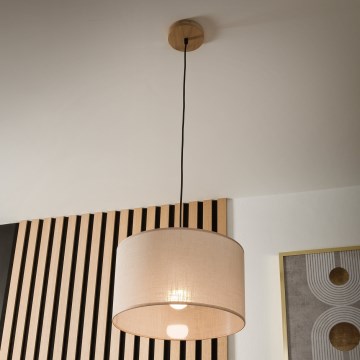 Brilagi - Luster na sajli ANTHONY 1xE27/60W/230V hrast/bež
