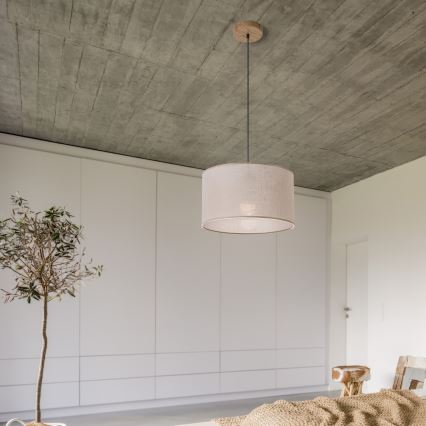 Brilagi - Luster na sajli ANTHONY 1xE27/60W/230V hrast/bež