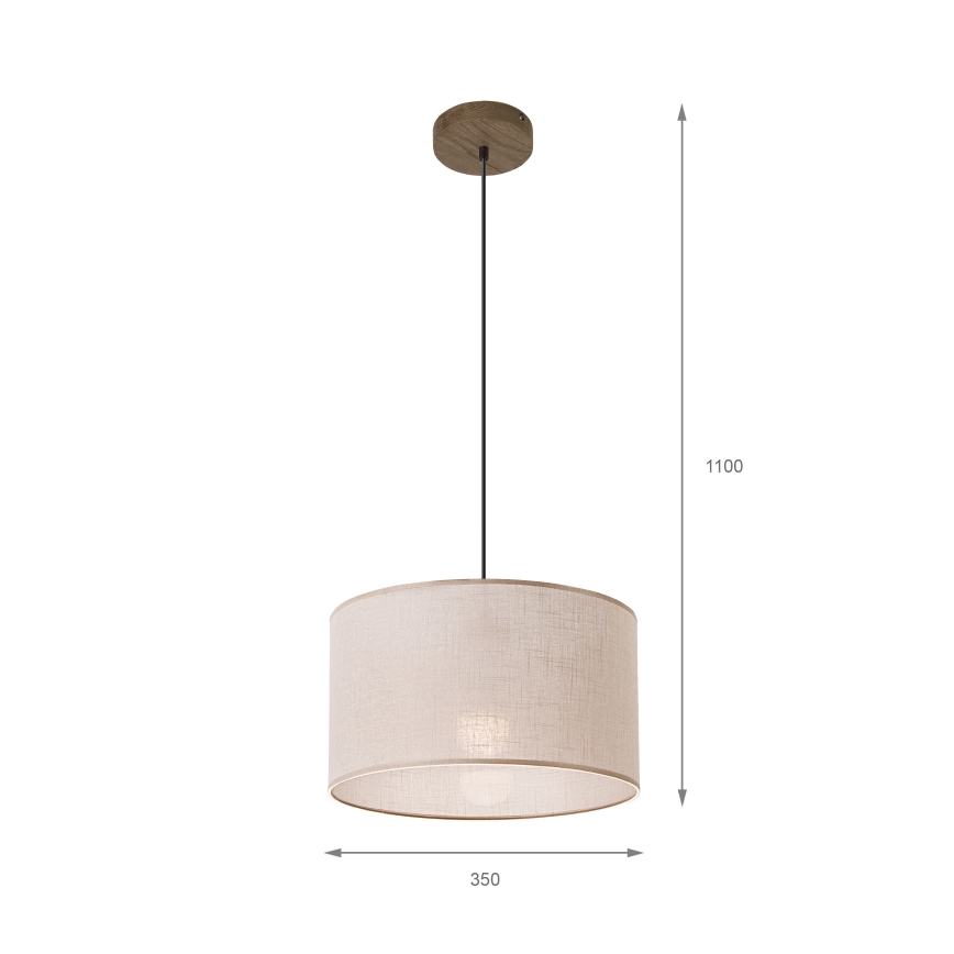 Brilagi - Luster na sajli ANTHONY 1xE27/60W/230V hrast/bež