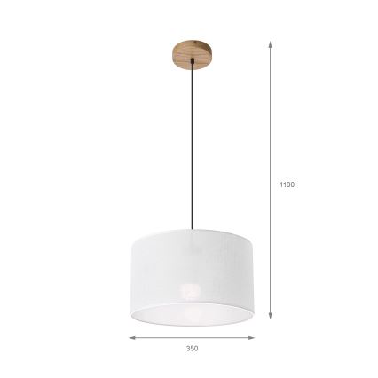 Brilagi - Luster na sajli ANTHONY 1xE27/60W/230V hrast/bijela