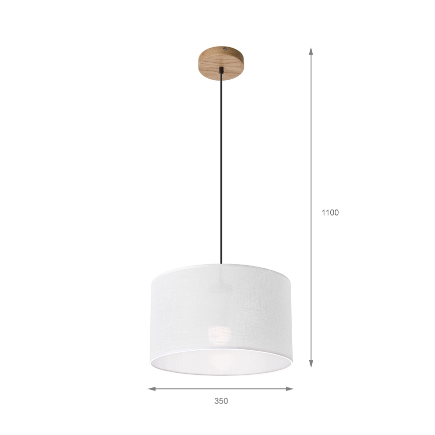 Brilagi - Luster na sajli ANTHONY 1xE27/60W/230V hrast/bijela