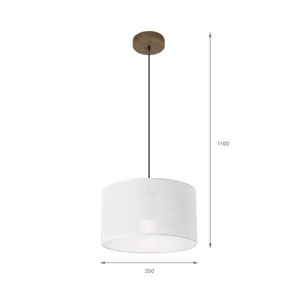 Brilagi - Luster na sajli ANTHONY 1xE27/60W/230V hrast/bijela
