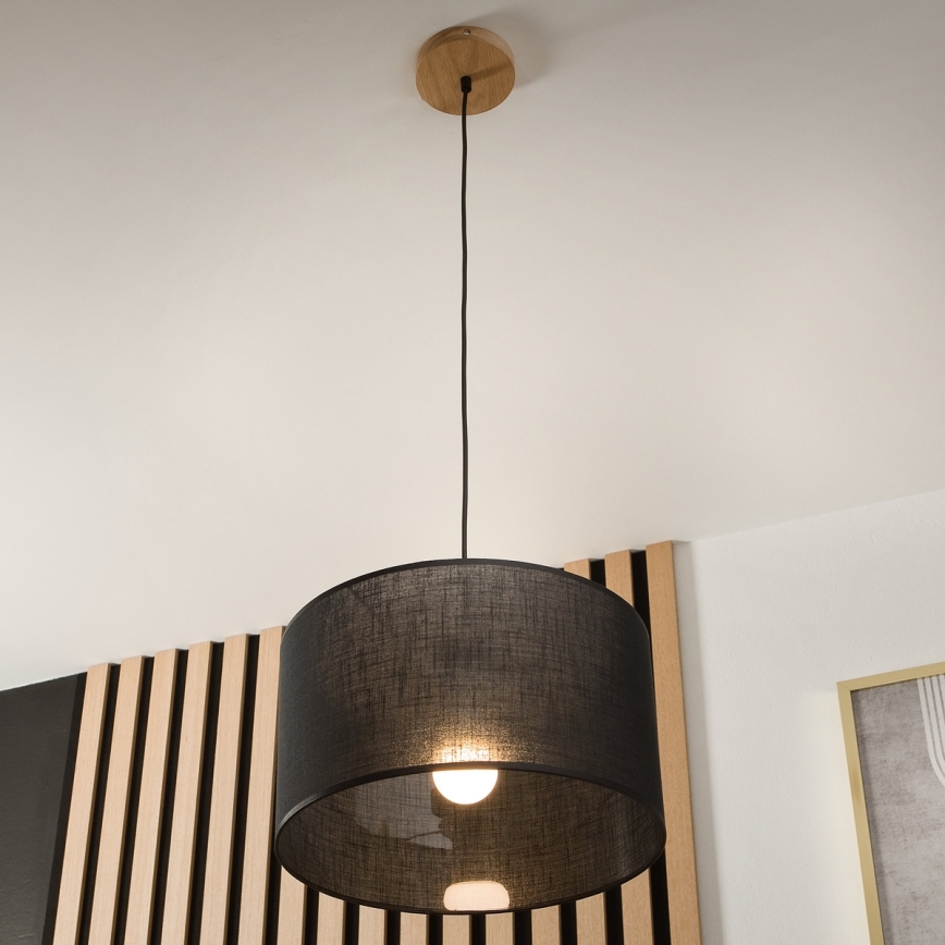 Brilagi - Luster na sajli ANTHONY 1xE27/60W/230V hrast/crna