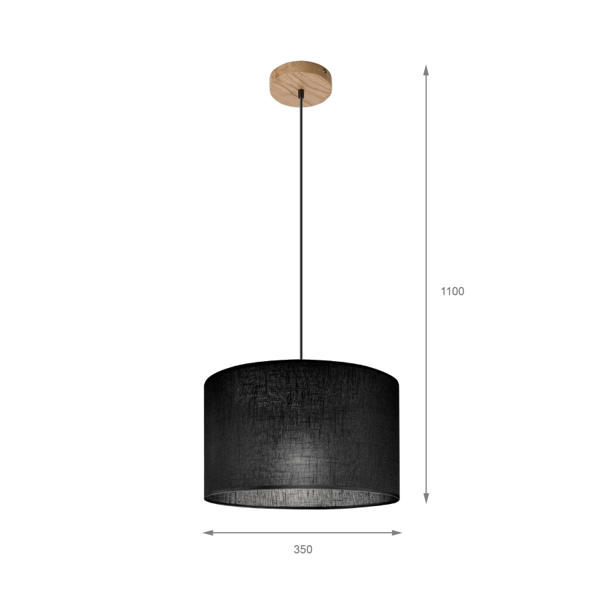 Brilagi - Luster na sajli ANTHONY 1xE27/60W/230V hrast/crna