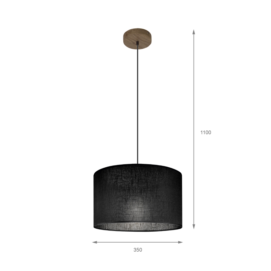 Brilagi - Luster na sajli ANTHONY 1xE27/60W/230V hrast/crna
