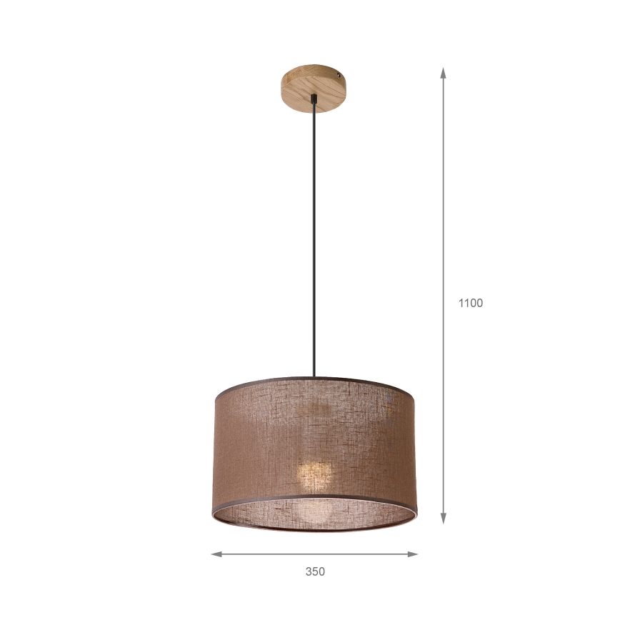 Brilagi - Luster na sajli ANTHONY 1xE27/60W/230V hrast/smeđa