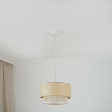 Brilagi - Luster na sajli ARIZONA BOHO 1xE27/15W/230V pr. 25 cm bež/bijela
