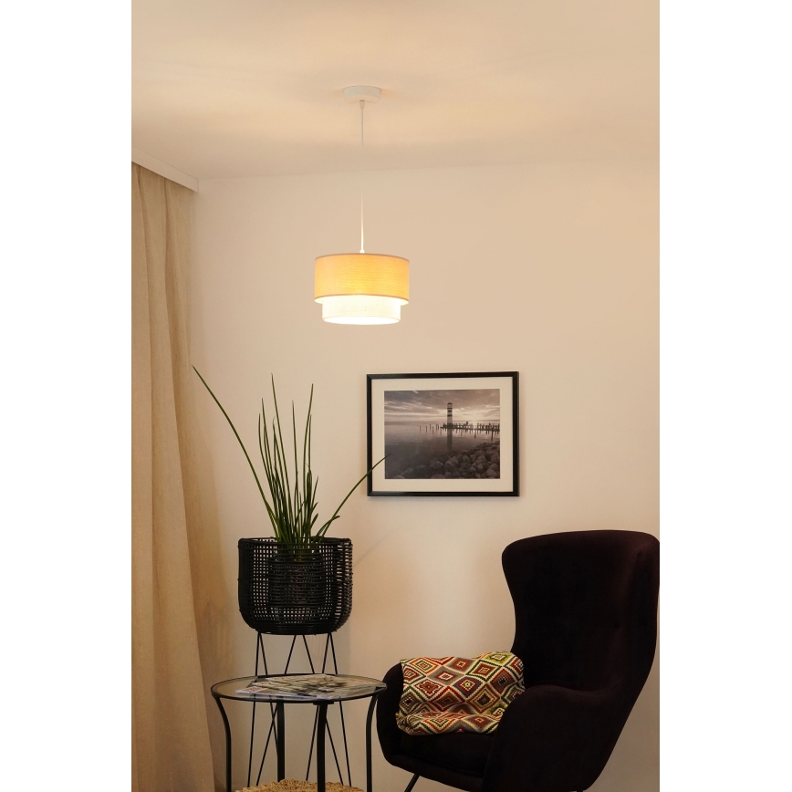 Brilagi - Luster na sajli ARIZONA BOHO 1xE27/15W/230V pr. 25 cm bež/bijela