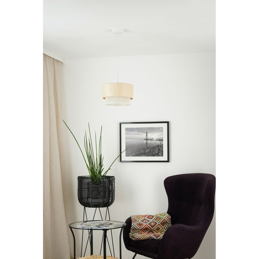 Brilagi - Luster na sajli ARIZONA BOHO 1xE27/15W/230V pr. 25 cm bež/bijela
