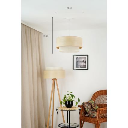 Brilagi - Luster na sajli ARIZONA BOHO 1xE27/15W/230V pr. 45 cm bež/bijela