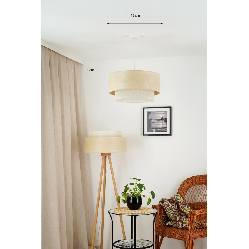 Brilagi - Luster na sajli ARIZONA BOHO 1xE27/15W/230V pr. 45 cm bež/bijela