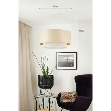 Brilagi - Luster na sajli ARIZONA BOHO 1xE27/15W/230V pr. 60 cm bež/bijela