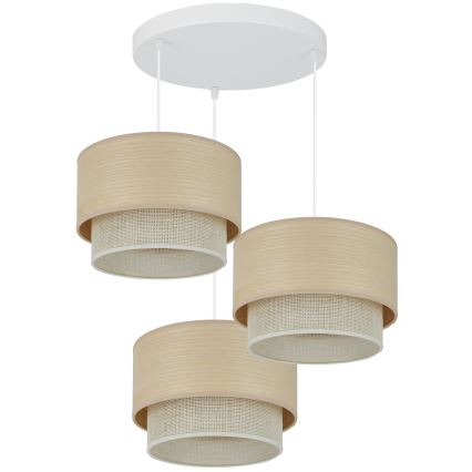 Brilagi - Luster na sajli ARIZONA BOHO 3xE27/15W/230V bež/bijela