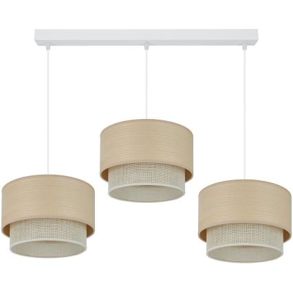 Brilagi - Luster na sajli ARIZONA BOHO 3xE27/15W/230V bež/bijela