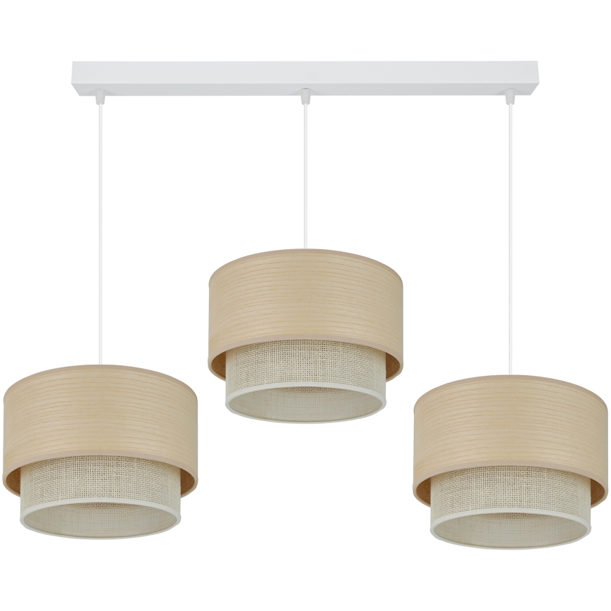 Brilagi - Luster na sajli ARIZONA BOHO 3xE27/15W/230V bež/bijela