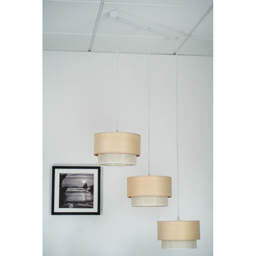 Brilagi - Luster na sajli ARIZONA BOHO 3xE27/15W/230V bež/bijela