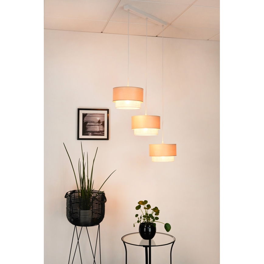 Brilagi - Luster na sajli ARIZONA BOHO 3xE27/15W/230V bež/bijela