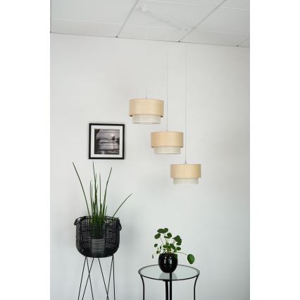 Brilagi - Luster na sajli ARIZONA BOHO 3xE27/15W/230V bež/bijela