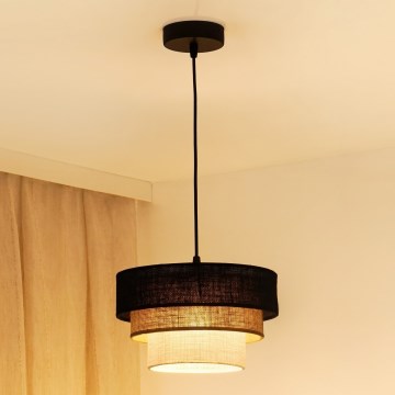 Brilagi - Luster na sajli ASPEN LUNETA 1xE27/15W/230V pr. 25 cm crna/bež/krem