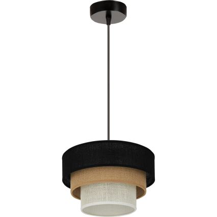Brilagi - Luster na sajli ASPEN LUNETA 1xE27/15W/230V pr. 25 cm crna/bež/krem