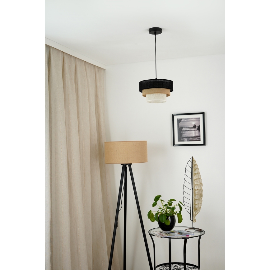Brilagi - Luster na sajli ASPEN LUNETA 1xE27/15W/230V pr. 25 cm crna/bež/krem
