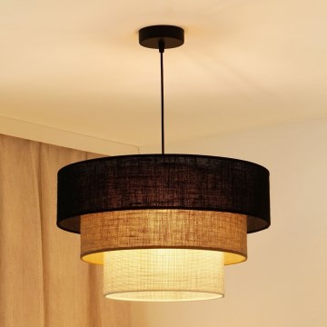 Brilagi - Luster na sajli ASPEN LUNETA 1xE27/15W/230V pr. 45 cm crna/bež/krem