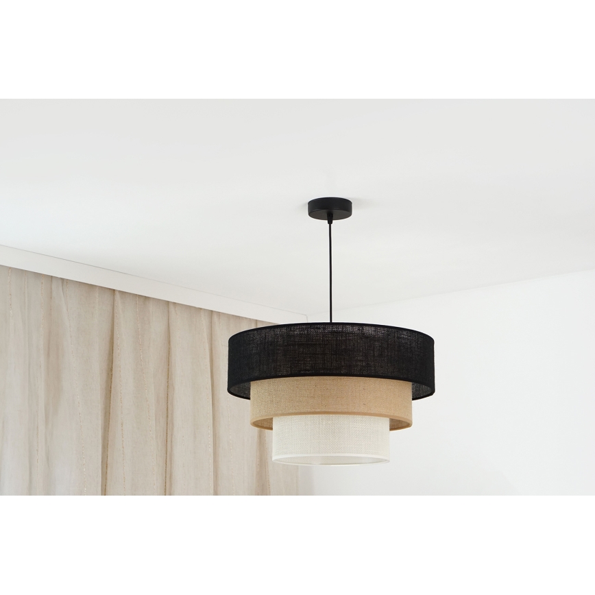 Brilagi - Luster na sajli ASPEN LUNETA 1xE27/15W/230V pr. 45 cm crna/bež/krem