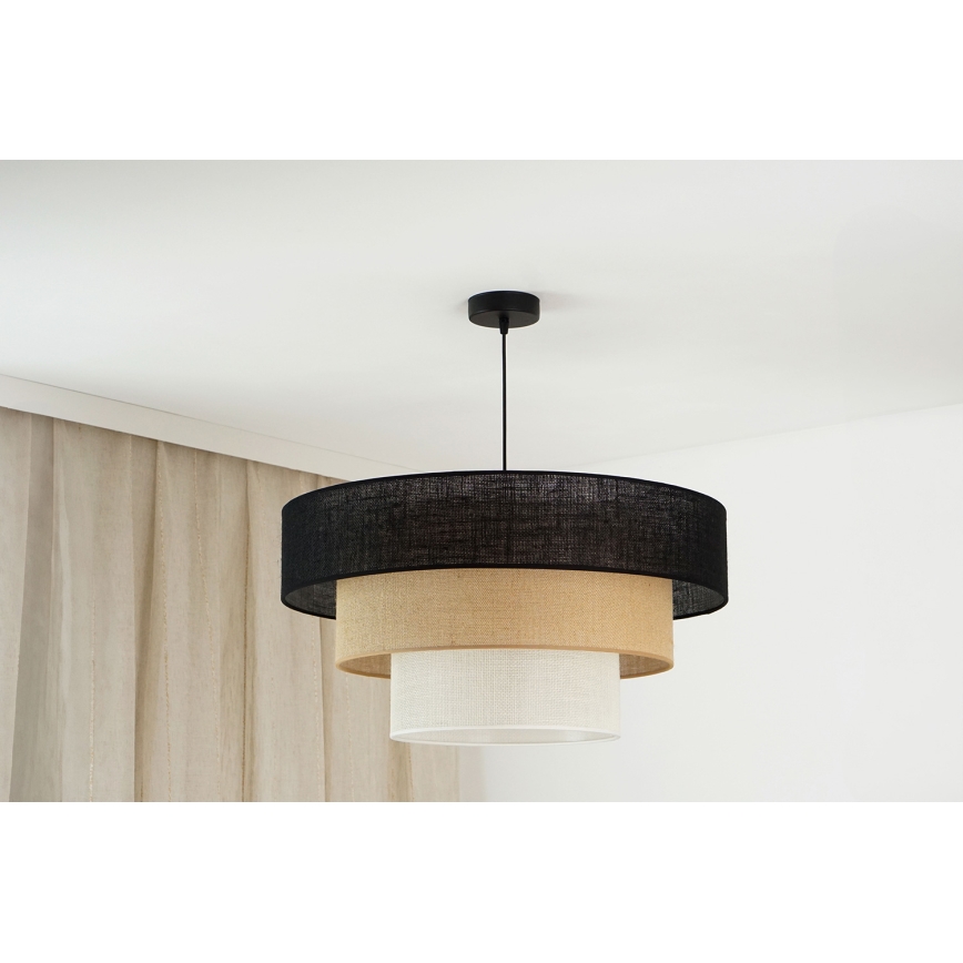 Brilagi - Luster na sajli ASPEN LUNETA 1xE27/15W/230V pr. 60 cm crna/bež/krem