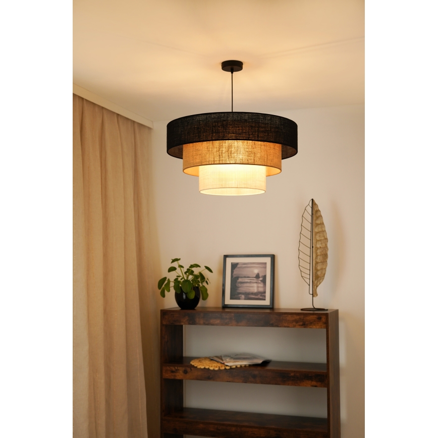 Brilagi - Luster na sajli ASPEN LUNETA 1xE27/15W/230V pr. 60 cm crna/bež/krem