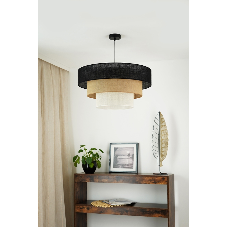 Brilagi - Luster na sajli ASPEN LUNETA 1xE27/15W/230V pr. 60 cm crna/bež/krem