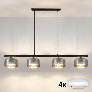 Brilagi - Luster na sajli AURA LUX 4xGX53/30W/230V crna/zadimljena