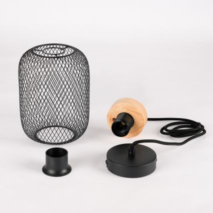 Brilagi - Luster na sajli BASKLITE 1xE27/15W/230V drvo/crna