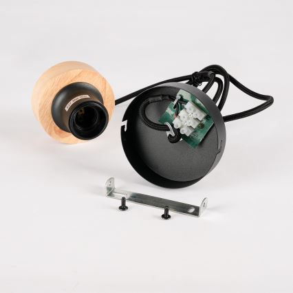 Brilagi - Luster na sajli BASKLITE 1xE27/15W/230V drvo/crna