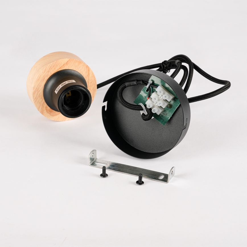 Brilagi - Luster na sajli BASKLITE 1xE27/15W/230V drvo/crna