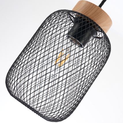 Brilagi - Luster na sajli BASKLITE 3xE27/15W/230V drvo/crna